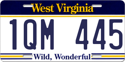 WV license plate 1QM445