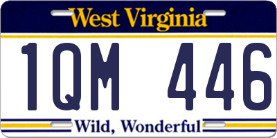 WV license plate 1QM446