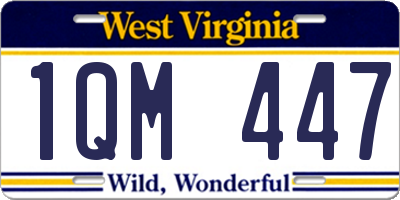 WV license plate 1QM447