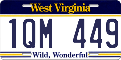 WV license plate 1QM449