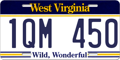 WV license plate 1QM450