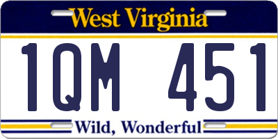 WV license plate 1QM451