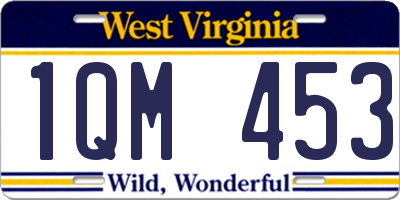 WV license plate 1QM453