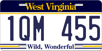 WV license plate 1QM455