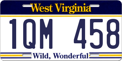 WV license plate 1QM458