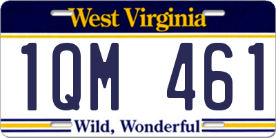 WV license plate 1QM461