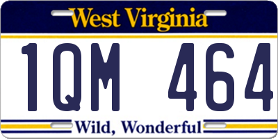 WV license plate 1QM464