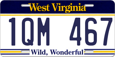WV license plate 1QM467