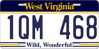 WV license plate 1QM468