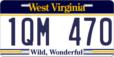 WV license plate 1QM470