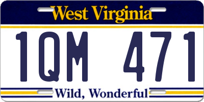 WV license plate 1QM471