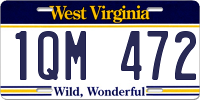 WV license plate 1QM472