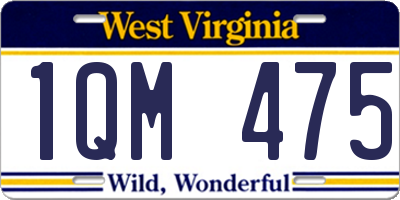 WV license plate 1QM475