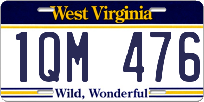WV license plate 1QM476
