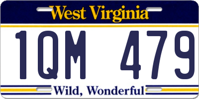 WV license plate 1QM479