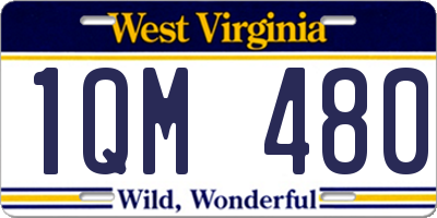 WV license plate 1QM480