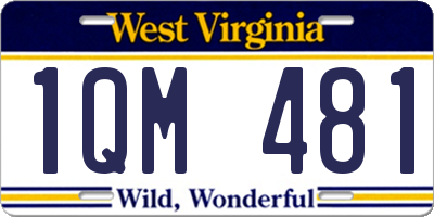 WV license plate 1QM481