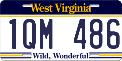 WV license plate 1QM486