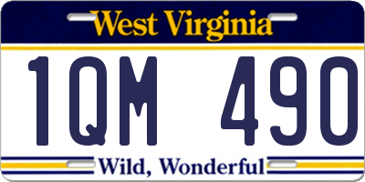 WV license plate 1QM490
