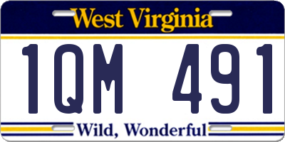 WV license plate 1QM491