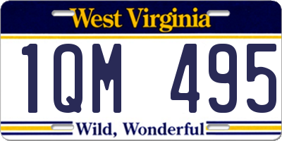 WV license plate 1QM495