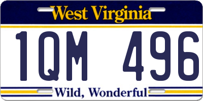 WV license plate 1QM496