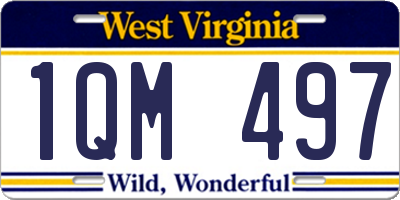 WV license plate 1QM497