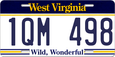 WV license plate 1QM498