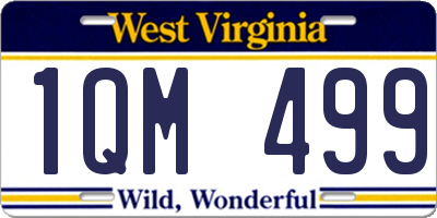 WV license plate 1QM499