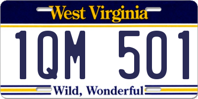 WV license plate 1QM501