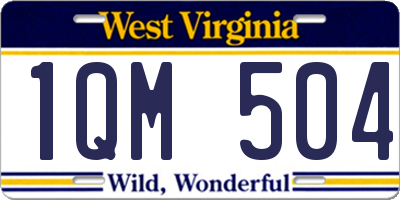 WV license plate 1QM504