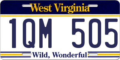 WV license plate 1QM505