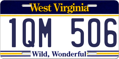 WV license plate 1QM506