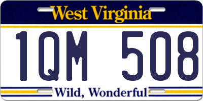 WV license plate 1QM508