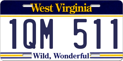 WV license plate 1QM511