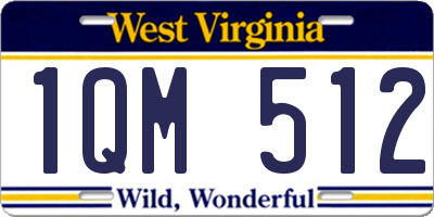 WV license plate 1QM512