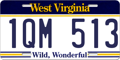 WV license plate 1QM513