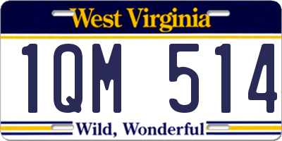 WV license plate 1QM514