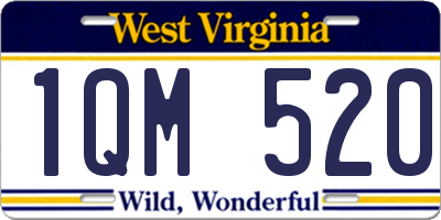 WV license plate 1QM520