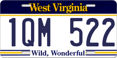 WV license plate 1QM522