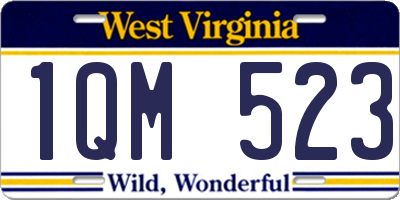 WV license plate 1QM523