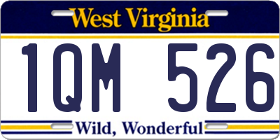 WV license plate 1QM526