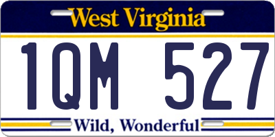 WV license plate 1QM527