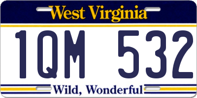 WV license plate 1QM532