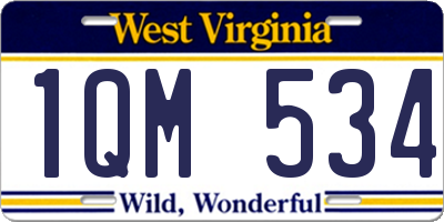 WV license plate 1QM534