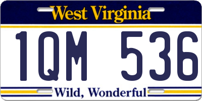 WV license plate 1QM536