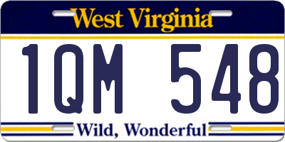 WV license plate 1QM548