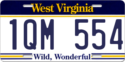 WV license plate 1QM554