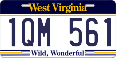 WV license plate 1QM561