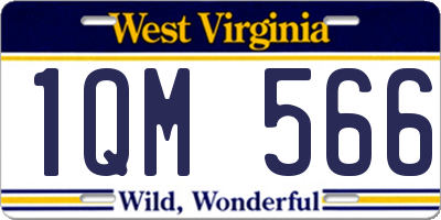 WV license plate 1QM566
